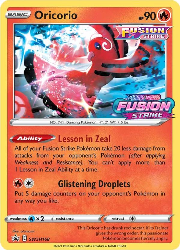 Oricorio (SWSH168) (Prerelease Promo) [Sword & Shield: Black Star Promos] Online Hot Sale