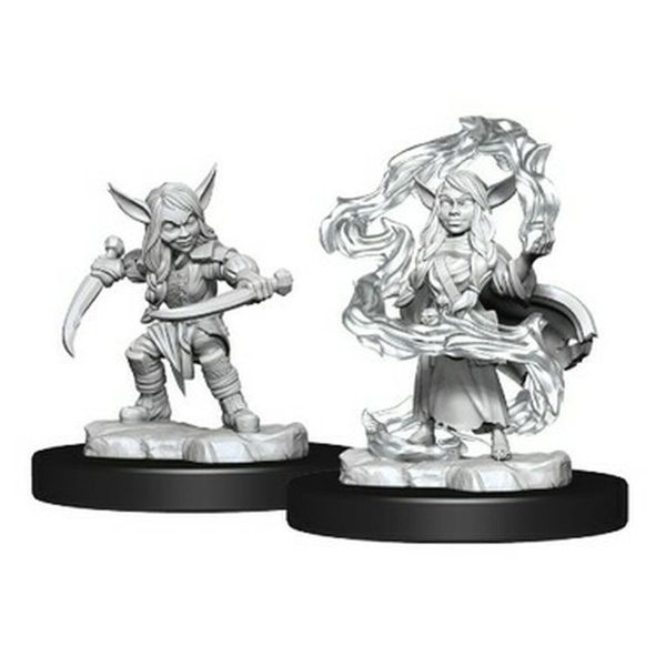 Critical Role Unpainted Miniatures: Goblin Sorceror and Rogue Female Hot on Sale