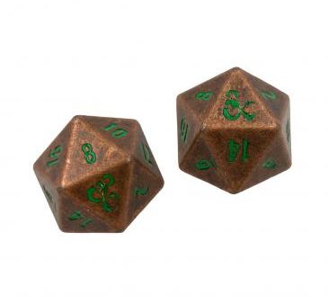 UP Heavy Metal D20 Dice Set: Feywild Copper and Green Online Hot Sale