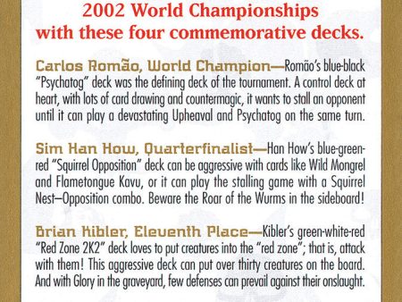 2002 World Championships Ad [World Championship Decks 2002] Online Hot Sale