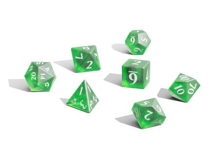 Eclipse Acrylic RPG Dice Set (11ct) Lime Green For Sale