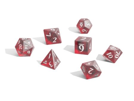 Eclipse Acrylic RPG Dice Set (11ct) Apple Red For Sale