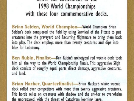 1998 World Championships Ad [World Championship Decks 1998] For Sale